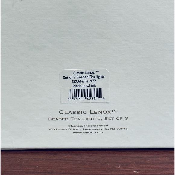 🌟HP🌟New 2010 Classic Lenox Set of 3 Beaded Tea Light Holders with Candles - Picture 13 of 14